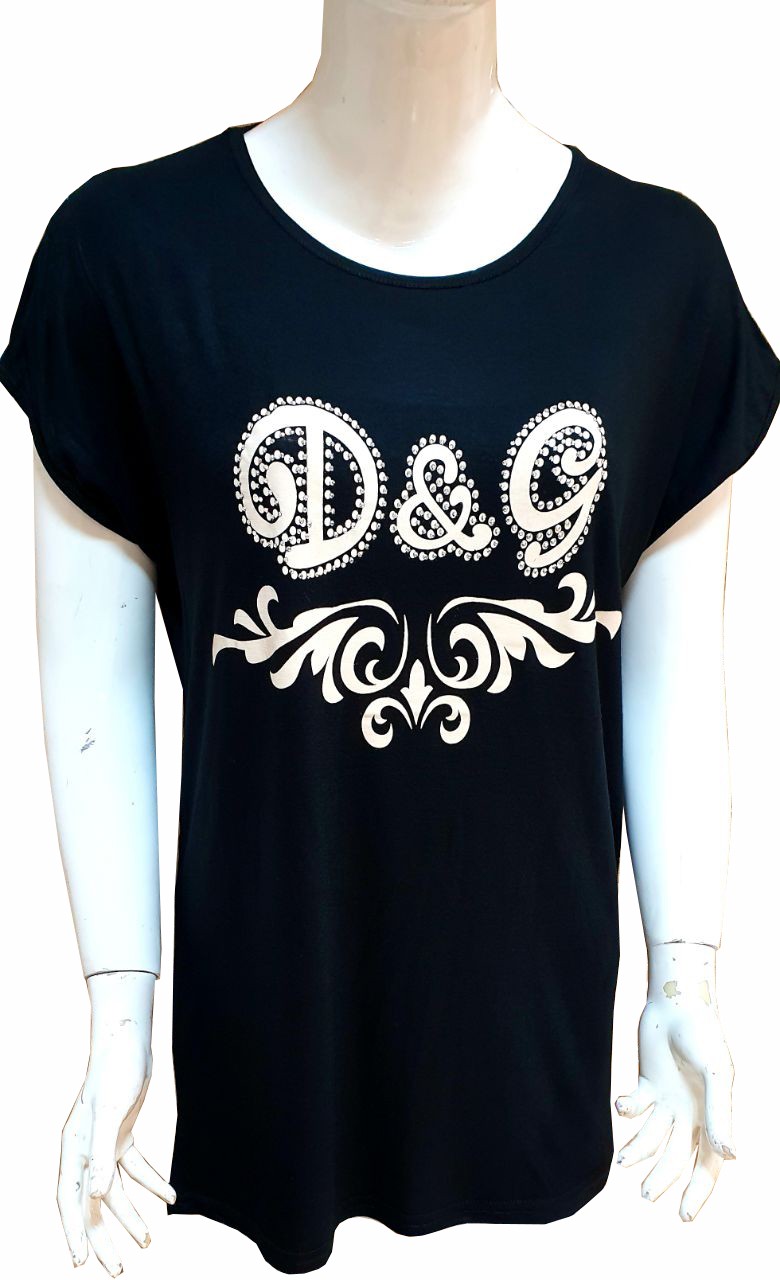 تونیک ویسکوز آستین دار طرح D&G
